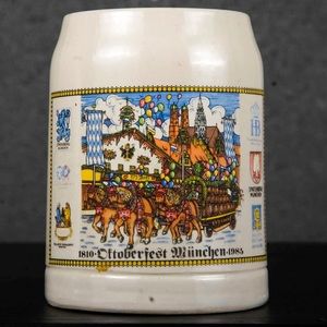 Vintage Oktoberfest 1985 Munchen Germany ceramic beer stein mug